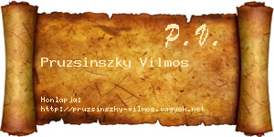 Pruzsinszky Vilmos névjegykártya