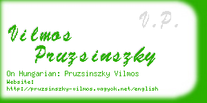 vilmos pruzsinszky business card